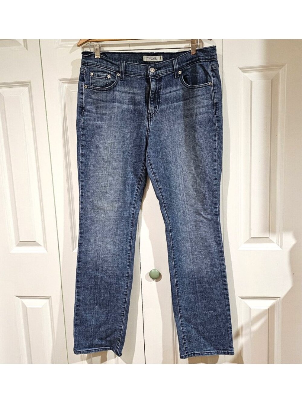 Levis Jeans 505 Straight Leg Jeans 12 M Stretch Blue Stitching 5 pocket